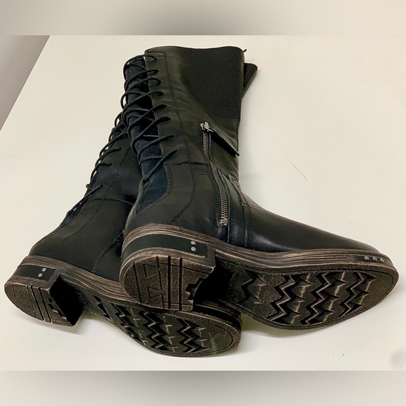 Women’s 7 Caterpillar NESS Black Heliotrope Side Zip Rear Lace Engineer Boots - Picture 11 of 16